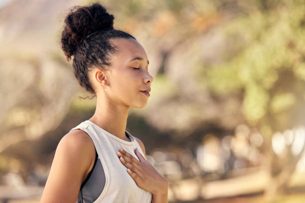 Mujer respirando